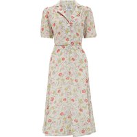 “Lisa” Shirt Dress in Poppy Print, Authentic 1940s Vintage Style Tea Dress at its Best