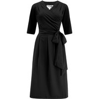 The “Vivien” Full Wrap Dress in Black, True 1940s To Early 1950s Style