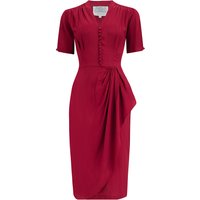 “Mabel” Waterfall Dress in Windsor Wine, A Classic 1940s Inspired Vintage Style