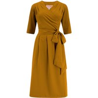 The “Vivien” Full Wrap Dress in Mustard, True 1940s To Early 1950s Style