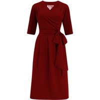 The “Vivien” Full Wrap Dress in Wine, True 1940s To Early 1950s Style