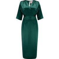 RnR “Luxe” Range.. The “Evelyn” Wiggle Dress in Super Luxurious Azure Green SATIN