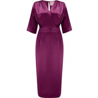 RnR “Luxe” Range.. The “Evelyn” Wiggle Dress in Super Luxurious Rich Plum SATIN