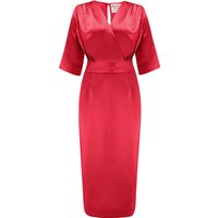 RnR “Luxe” Range.. The “Evelyn” Wiggle Dress in Super Luxurious Scarlet Red SATIN