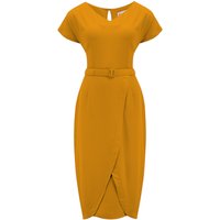 The “Dita” V Neck Sheath Dress in Mustard, True19 50s Vintage Style