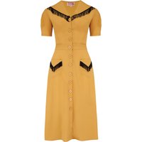 The “Dolly” Fringed Dress in Mustard, Authentic 1950s Vintage Western Style