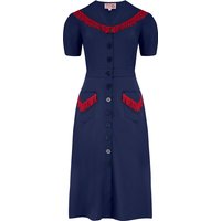 The “Dolly” Fringed Dress in Navy, Authentic 1950s Vintage Western Style