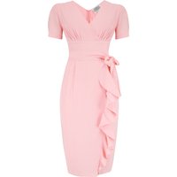 “Lilian” Sarong Dress in Blossom Pink, Classic & Authentic 1940s Vintage Style At Its Best