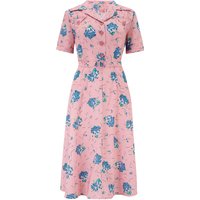 The “Polly” Dress in Pink Summer Bouquet, True & Authentic 1940s – 50s Vintage Style