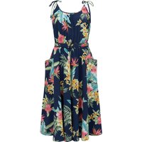 The “Suzy Sun Dress” in Navy Honolulu Print, Easy To Wear Tiki Style From The 50s