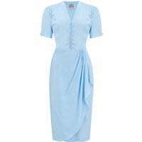 “Mabel” Waterfall Dress in Powder Blue, A Classic 1940s Inspired Vintage Style