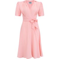 “Nancy” Tea Dress in Blossom Pink, Classic 1940s Vintage Inspired Style