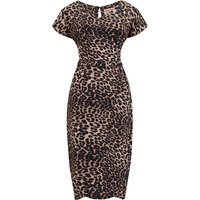 The “Dita” V Neck Sheath Dress in Leopard Print, True19 50s Vintage Style