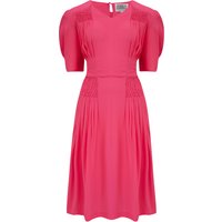 “Daisy” Dress in Raspberry, Classic 1940s True Vintage Style.