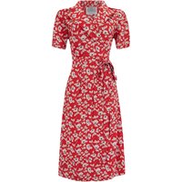 “Peggy” Wrap Dress Pansy Print, Classic 1940s True Vintage Style