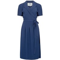 “Peggy” Wrap Dress in French Navy, Classic 1940s Vintage Style