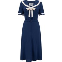 Patti 1940s Nautical Sailor Dress in Navy, Authentic true vintage style