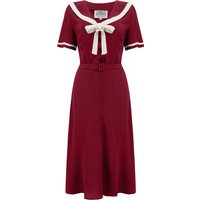 Patti 1940s Nautical Sailor Dress in Wine, Authentic true vintage style