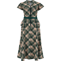 The “Casey” Dress in Green Check Print, True & Authentic 1950s Vintage Style