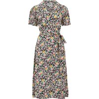 “Peggy” Wrap Dress in Tulip Print , Classic 1940s True Vintage Style