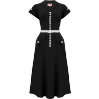 The “Casey” Dress in Solid Black, True & Authentic 1950s Vintage Style