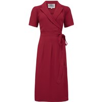 “Peggy” Wrap Dress in Windsor Wine, Classic 1940s Vintage Style