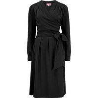 The “Evie” Long Sleeve Wrap Dress in Black, True & Authentic Late 1940s Early 1950s Vintage Style