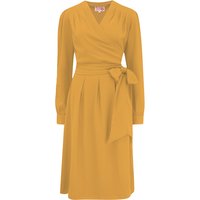 The “Evie” Long Sleeve Wrap Dress in Mustard, True & Authentic Late 1940s Early 1950s Vintage Style