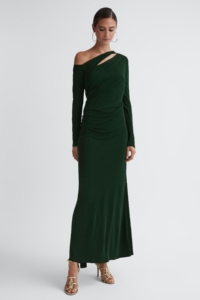 Delphine – Green Off-The-Shoulder Cut-Out Maxi Dress