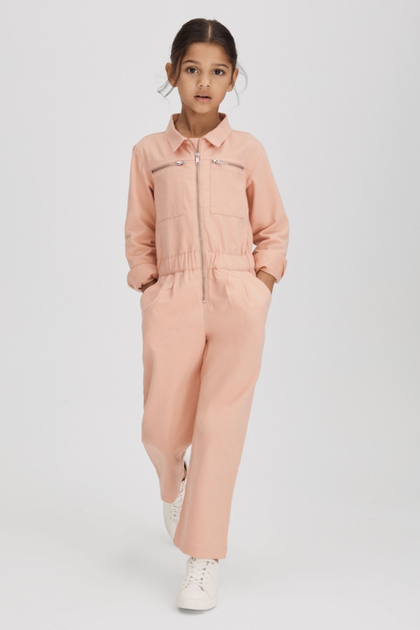 Penelope - Pink Junior Denim Jumpsuit