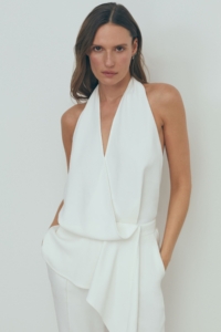 Atelier – Ivory Drape Front Bridal Jumpsuit