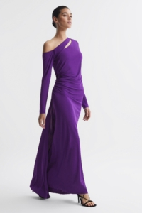 Delphine – Purple Off-The-Shoulder Cut-Out Maxi Dress