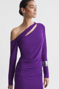 Delphine – Purple Off-The-Shoulder Cut-Out Maxi Dress