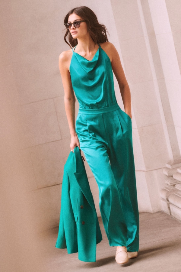 Malia - Green Cowl Neck Jumpsuit