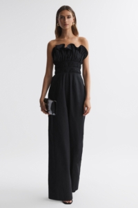 Amur Averill – Wide Leg Strapless Jumpsuit, Black