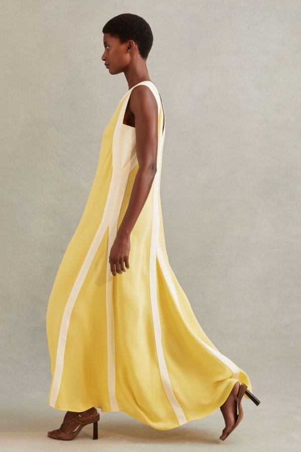 Rae - Yellow/Cream Colourblock Maxi Dress