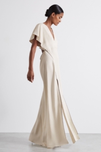 Leena – Ivory Atelier Zipped Cady Maxi Dress With Virgin Wool