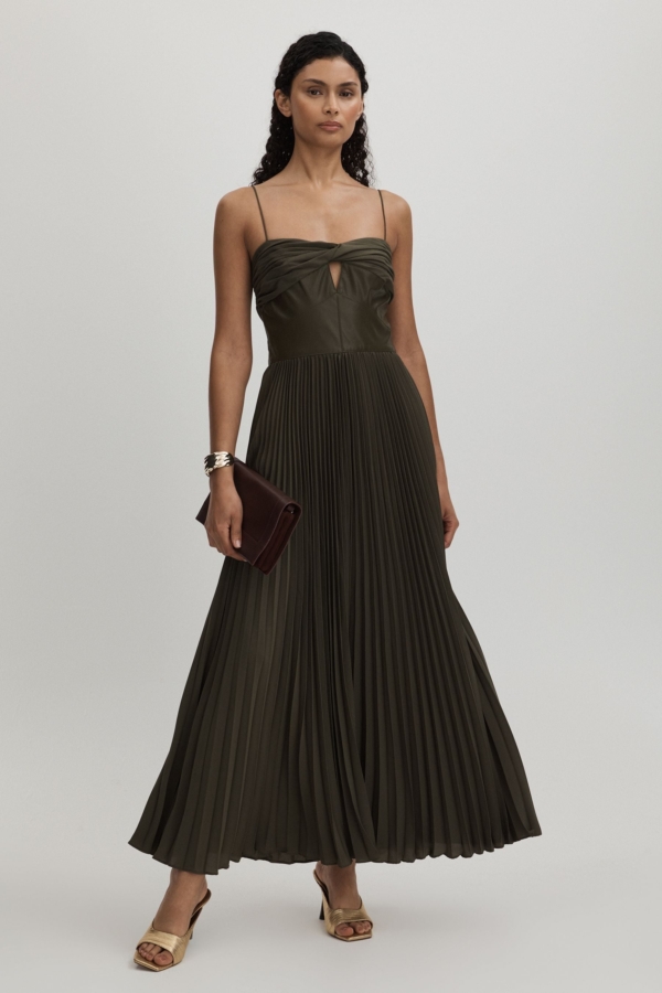 Amur Twist Pleated Maxi Dress