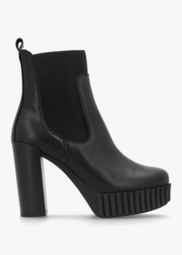 ALPE Ablush Black Leather Platform High Heel Ankle Boots Colour: Black