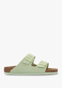 BIRKENSTOCK Arizona Faded Lime Suede Two Bar Mules Size: 42, Colour: G