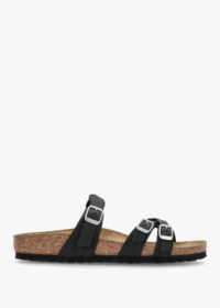 BIRKENSTOCK Franca Black Oiled Nubuck Leather Mules Colour: Black Leat