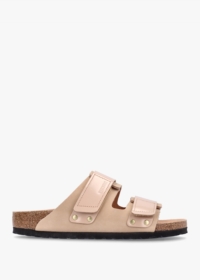 BIRKENSTOCK Uji New Beige Nubuck Leather Two Bar Mules Colour: Beige L