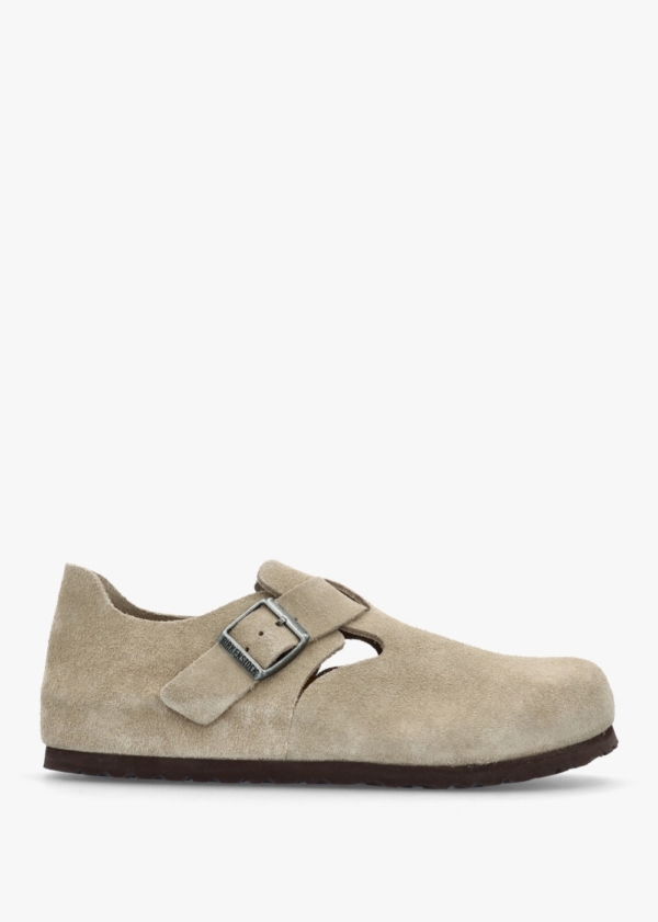 BIRKENSTOCK Womens London Suede Clog Shoes In Taupe Size: 42