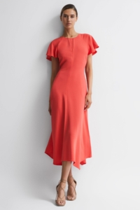 Eleni – Coral Cap Sleeve Maxi Dress