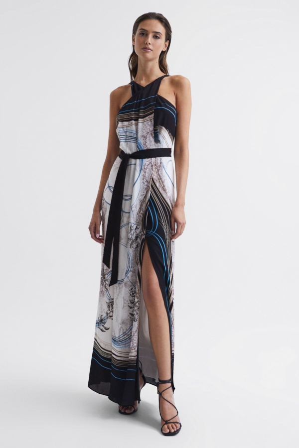 Hope - Navy Jewel Print Maxi Dress