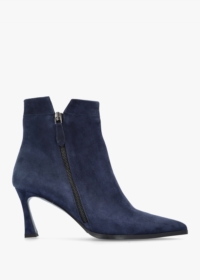 CHIARA CARRINO Lilliput II Navy Suede Heeled Ankle Boots Size: 41, Col