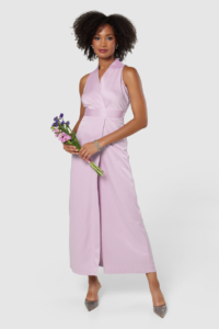 Closet London Pink A-Line Tie Back Midi Dress