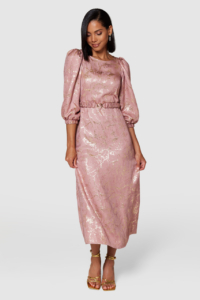 Closet London Pink Rose A-line Midi Dress