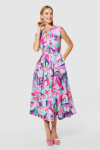 Closet London Pink A-line Floral Dress