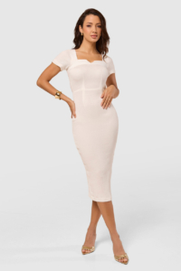 Closet London ivory Midi Bodycon Dress